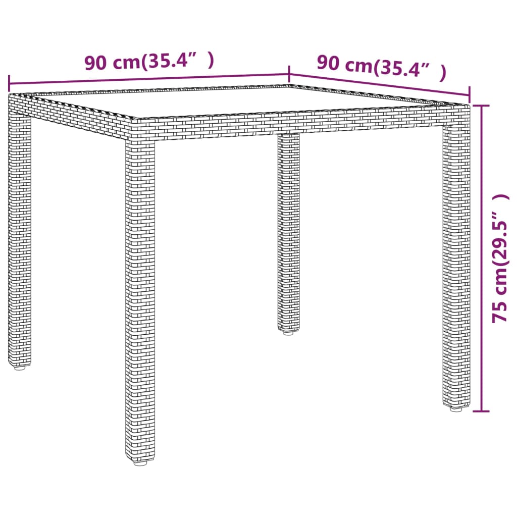 5 Piece Garden Dining Set Poly Rattan And Tempered Glass Beige