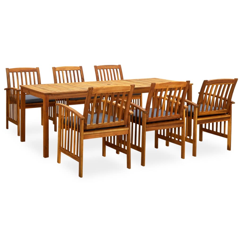 9 Piece Garden Dining Set With Cushions Solid Acacia Wood