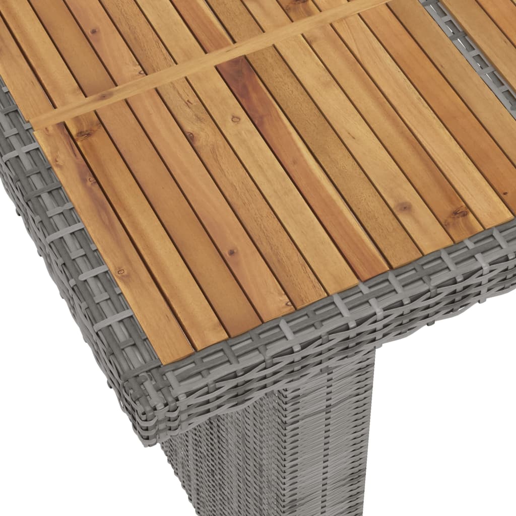 9 Piece Outdoor Dining Set With Cushions Poly Rattan Grey
