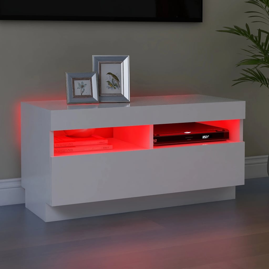 Tv Cabinet With Led Lights 80X35X40 Cm
