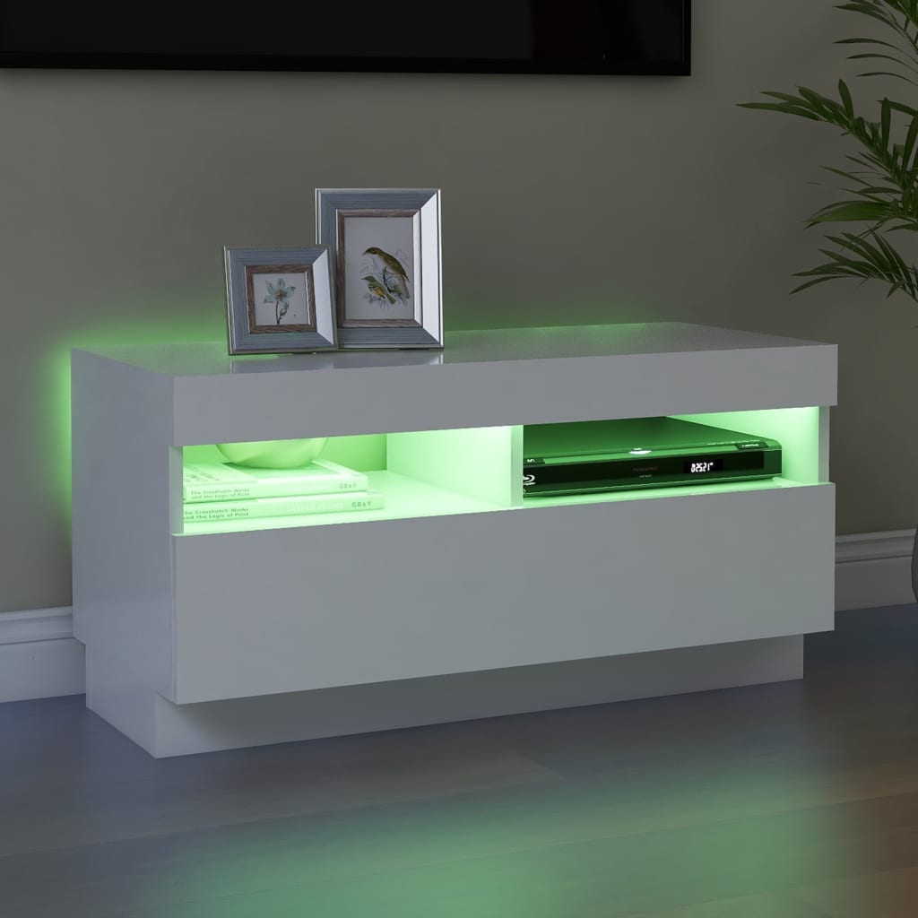 Tv Cabinet With Led Lights 80X35X40 Cm