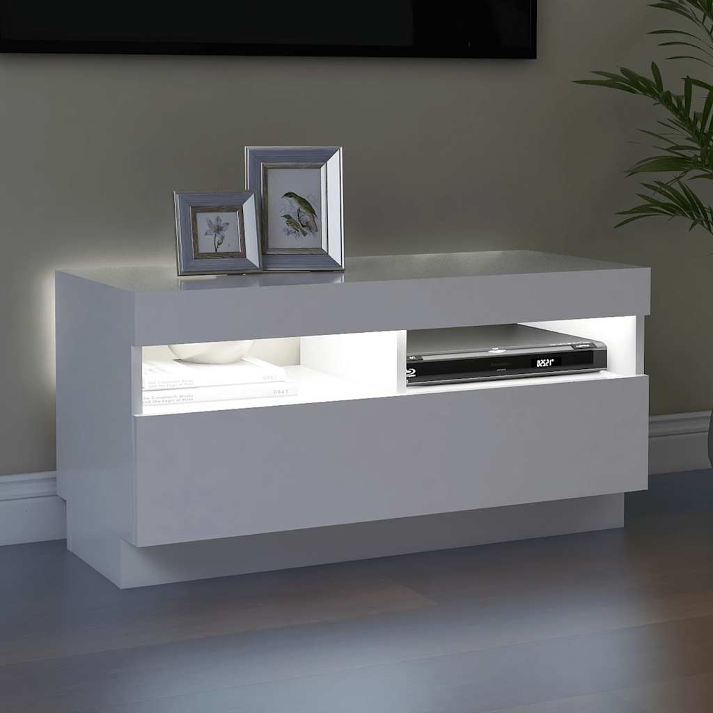 Tv Cabinet With Led Lights 80X35X40 Cm