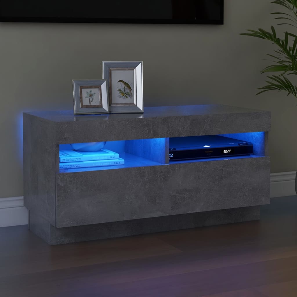 Tv Cabinet With Led Lights 80X35X40 Cm