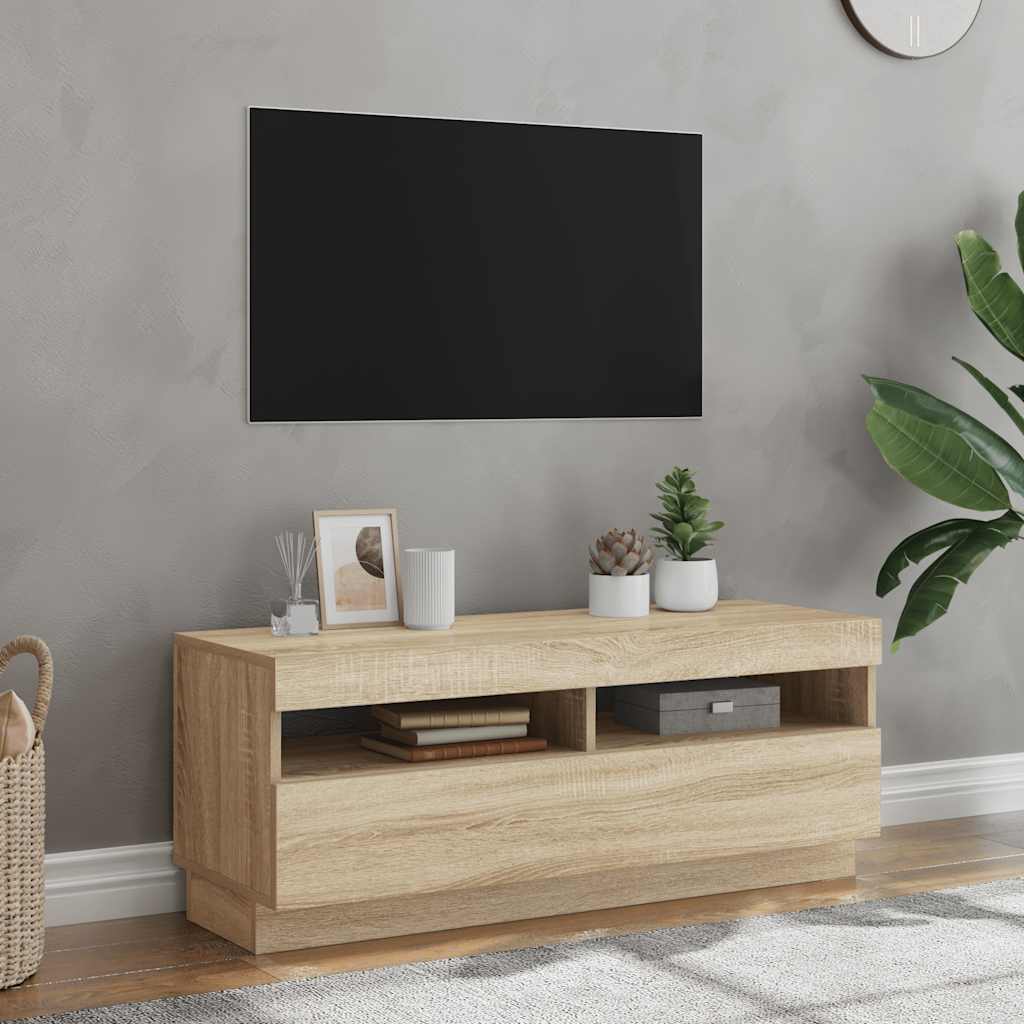 Tv Cabinet With Led Lights 80X35X40 Cm