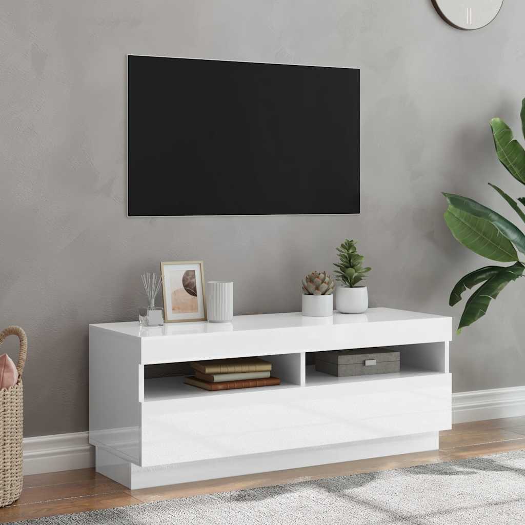 Tv Cabinet With Led Lights 80X35X40 Cm