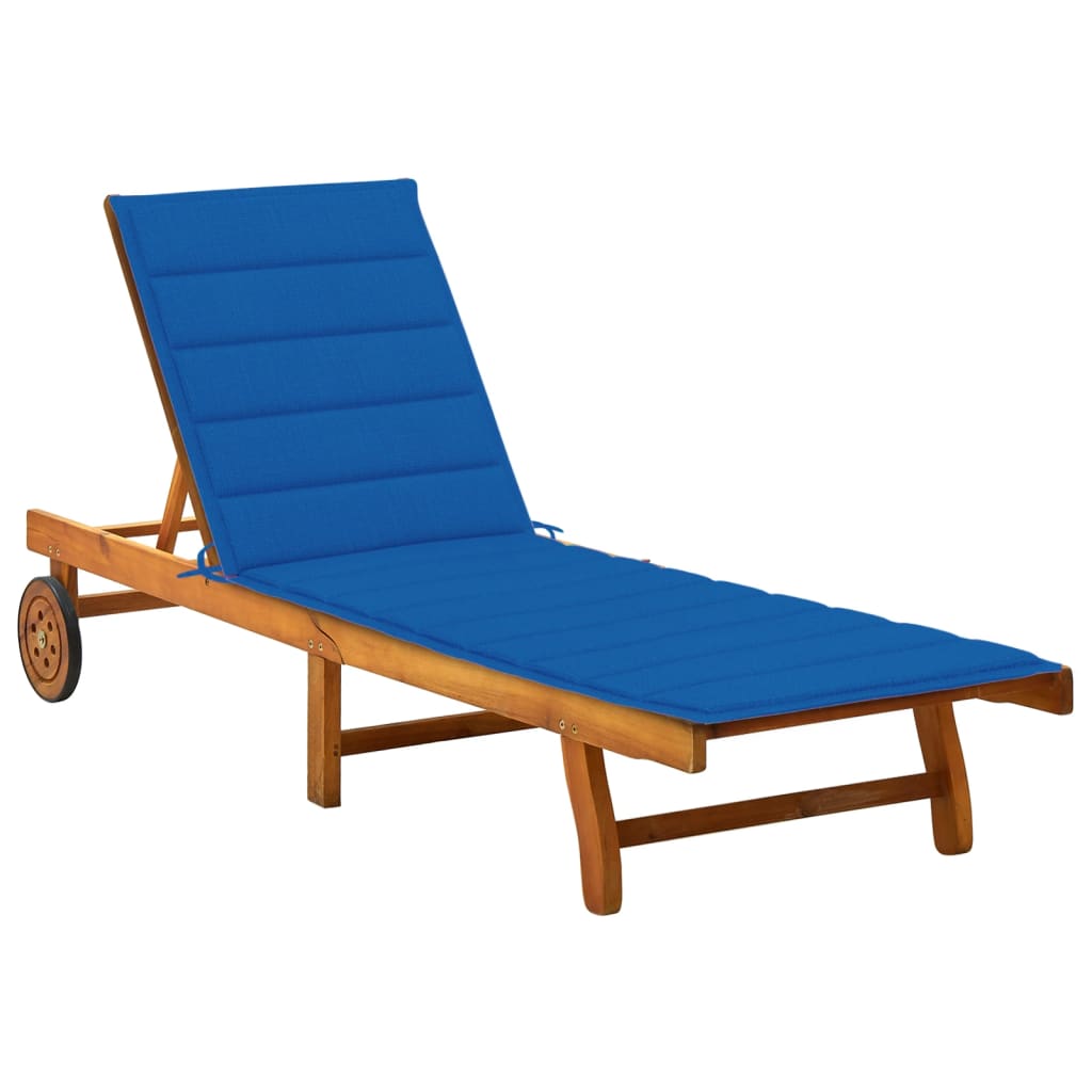 2-Person Garden Sun Lounger With Cushions Solid Acacia Wood