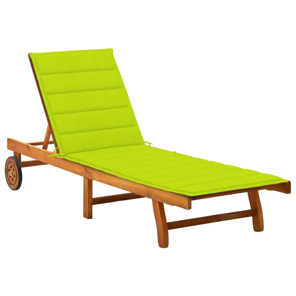 2-Person Garden Sun Lounger With Cushions Solid Acacia Wood