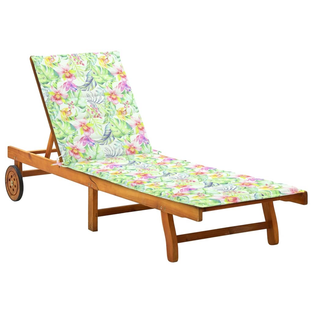 2-Person Garden Sun Lounger With Cushions Solid Acacia Wood