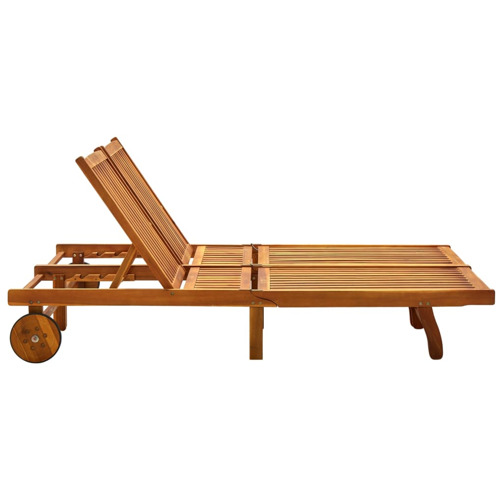 2-Person Garden Sun Lounger With Cushions Solid Acacia Wood