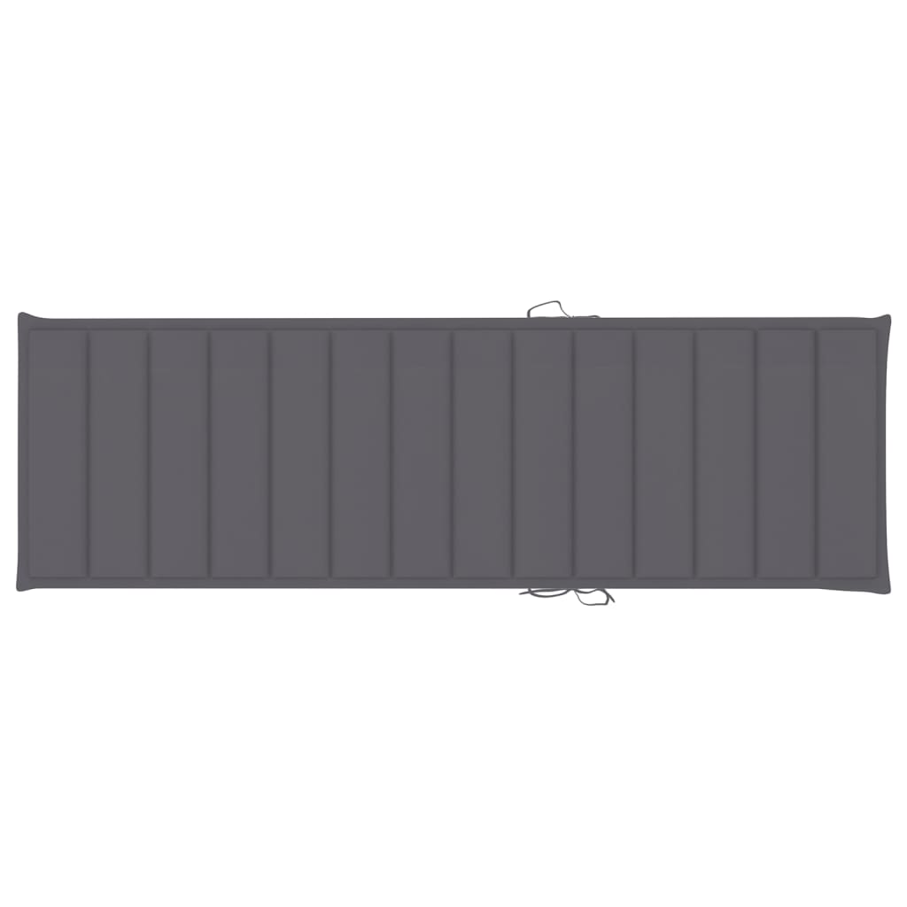 Sun Lounger With Cushion Solid Acacia Wood And Stainless Steel