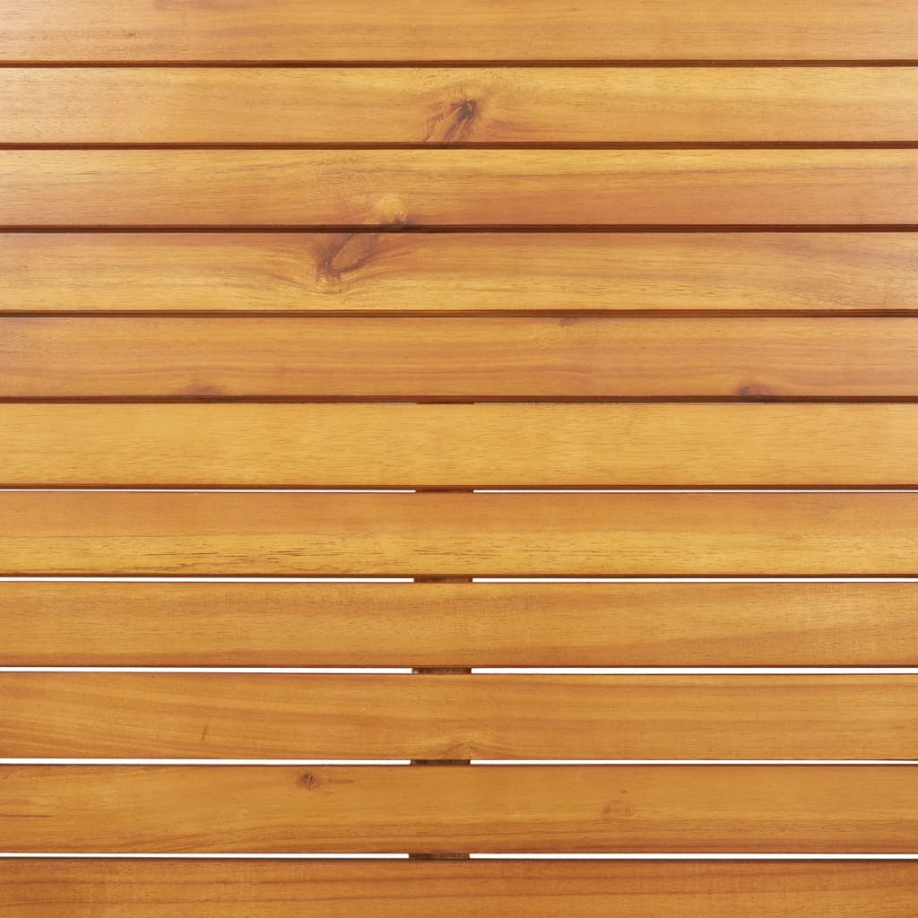 Sun Lounger With Cushion Solid Acacia Wood And Stainless Steel