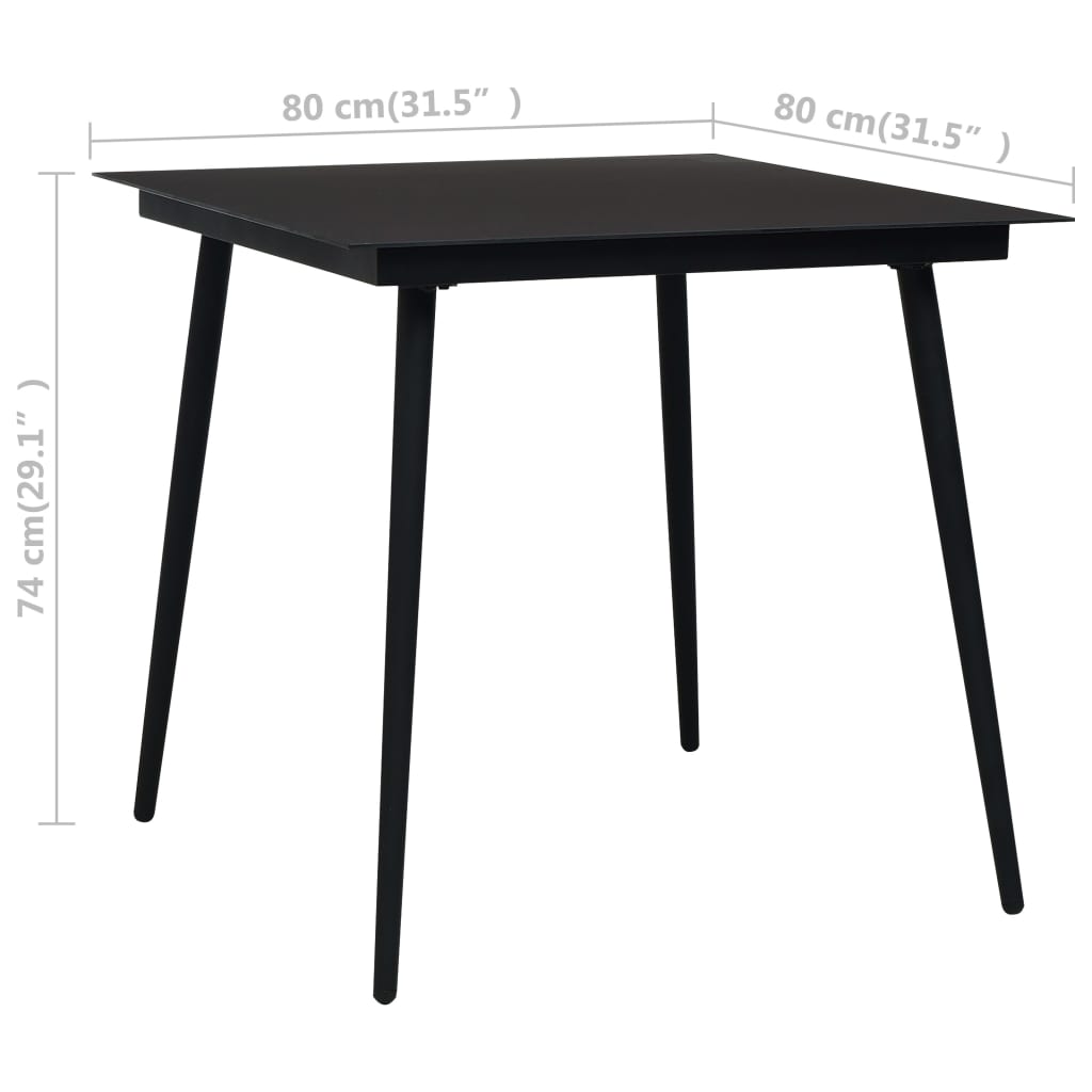 3 Piece Outdoor Dining Set Pvc Rattan Black