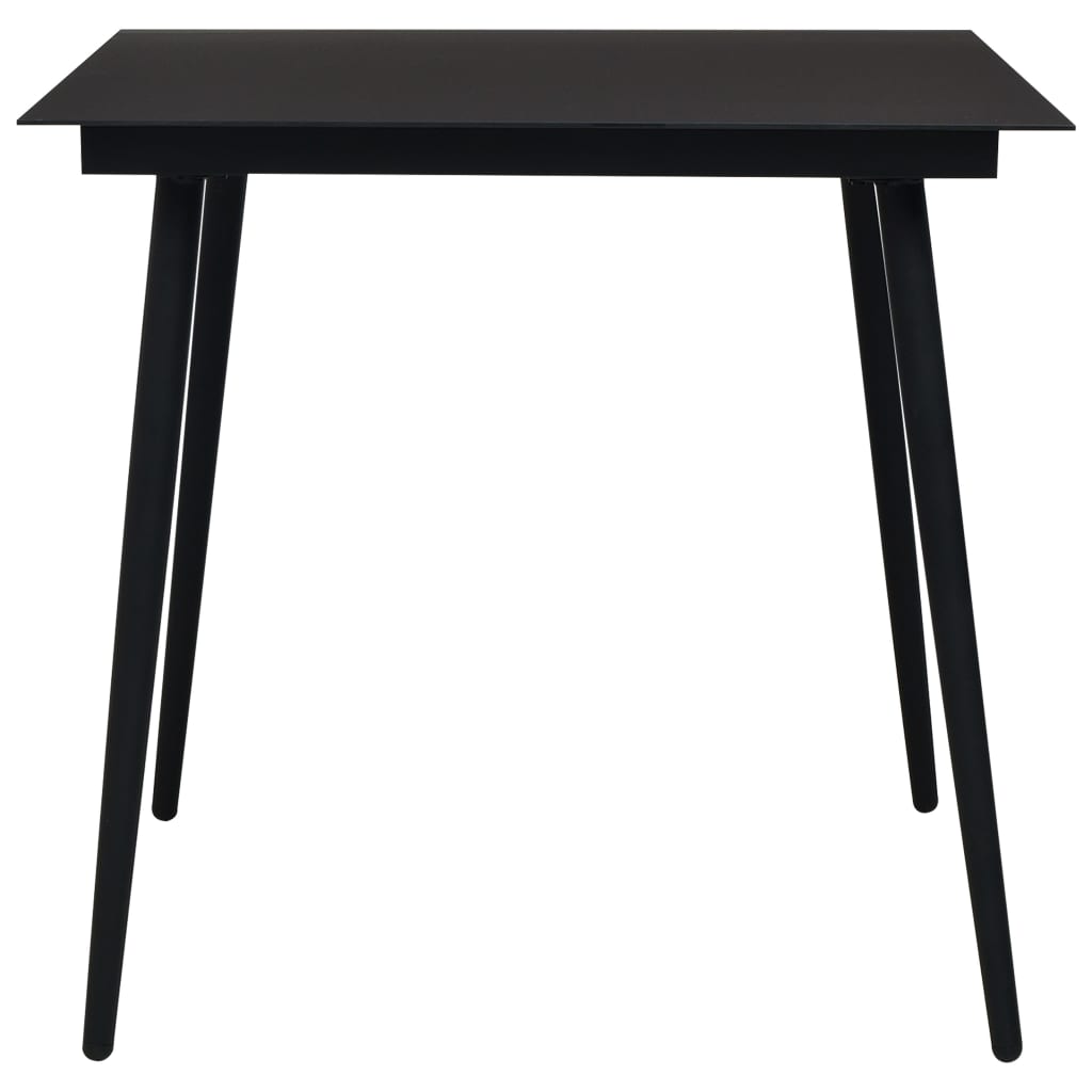 3 Piece Outdoor Dining Set Pvc Rattan Black