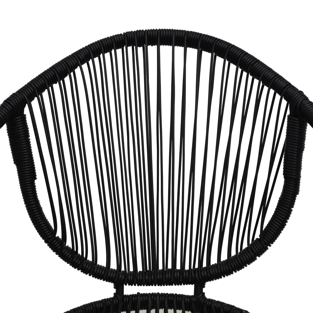 3 Piece Outdoor Dining Set Pvc Rattan Black