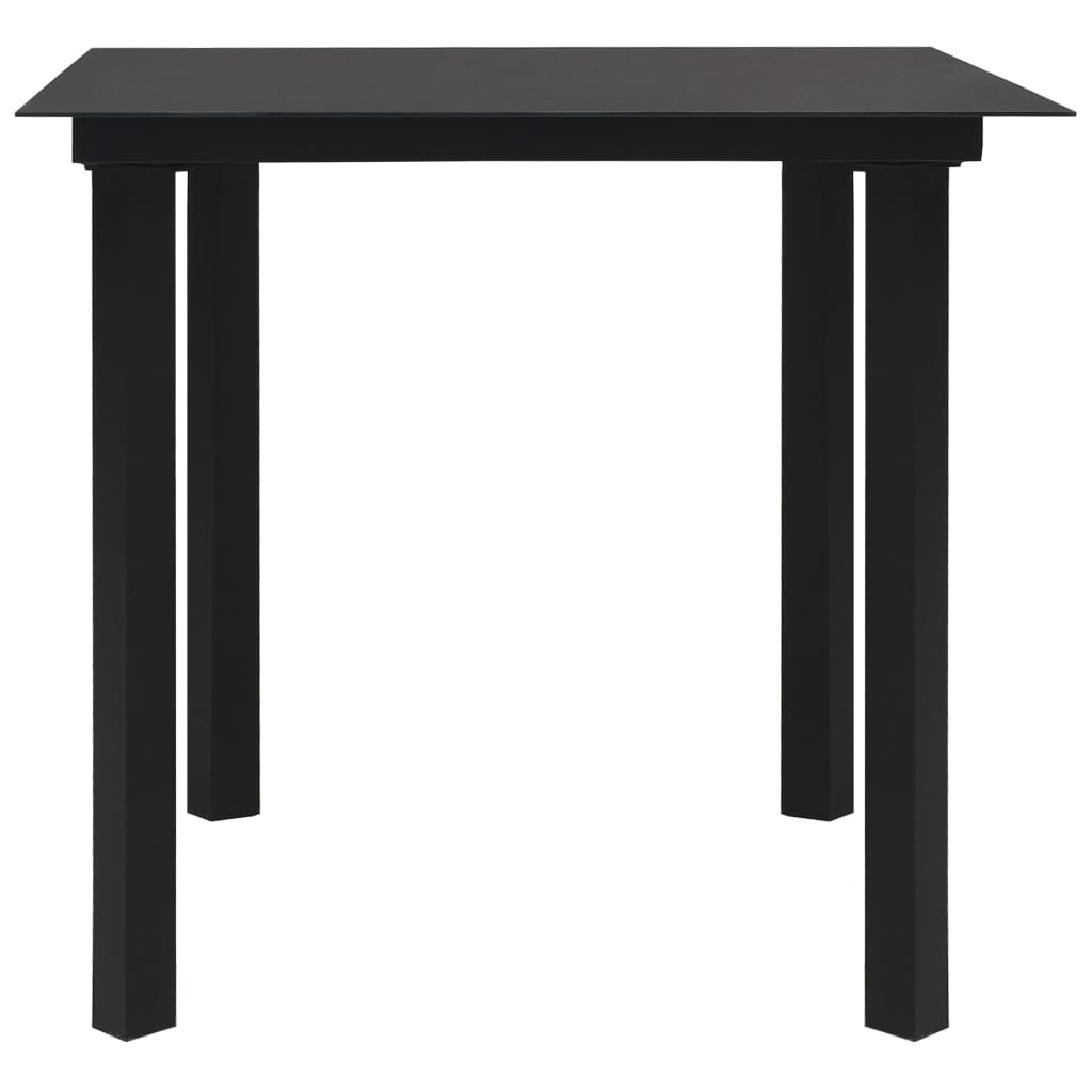 3 Piece Outdoor Dining Set Pvc Rattan Black