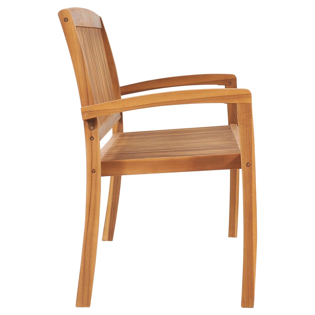 Stacking Garden Bench With Cushion 159 Cm Solid Teak Wood