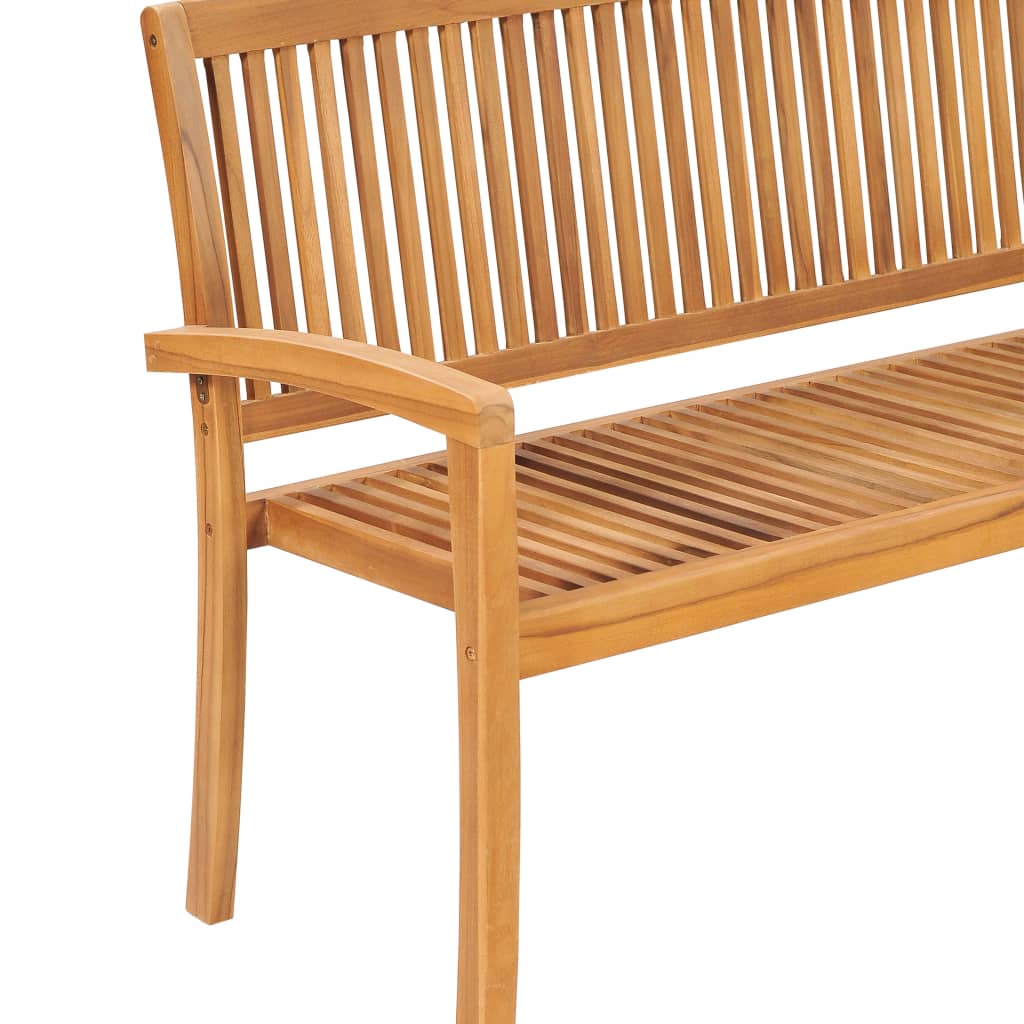 Stacking Garden Bench With Cushion 159 Cm Solid Teak Wood