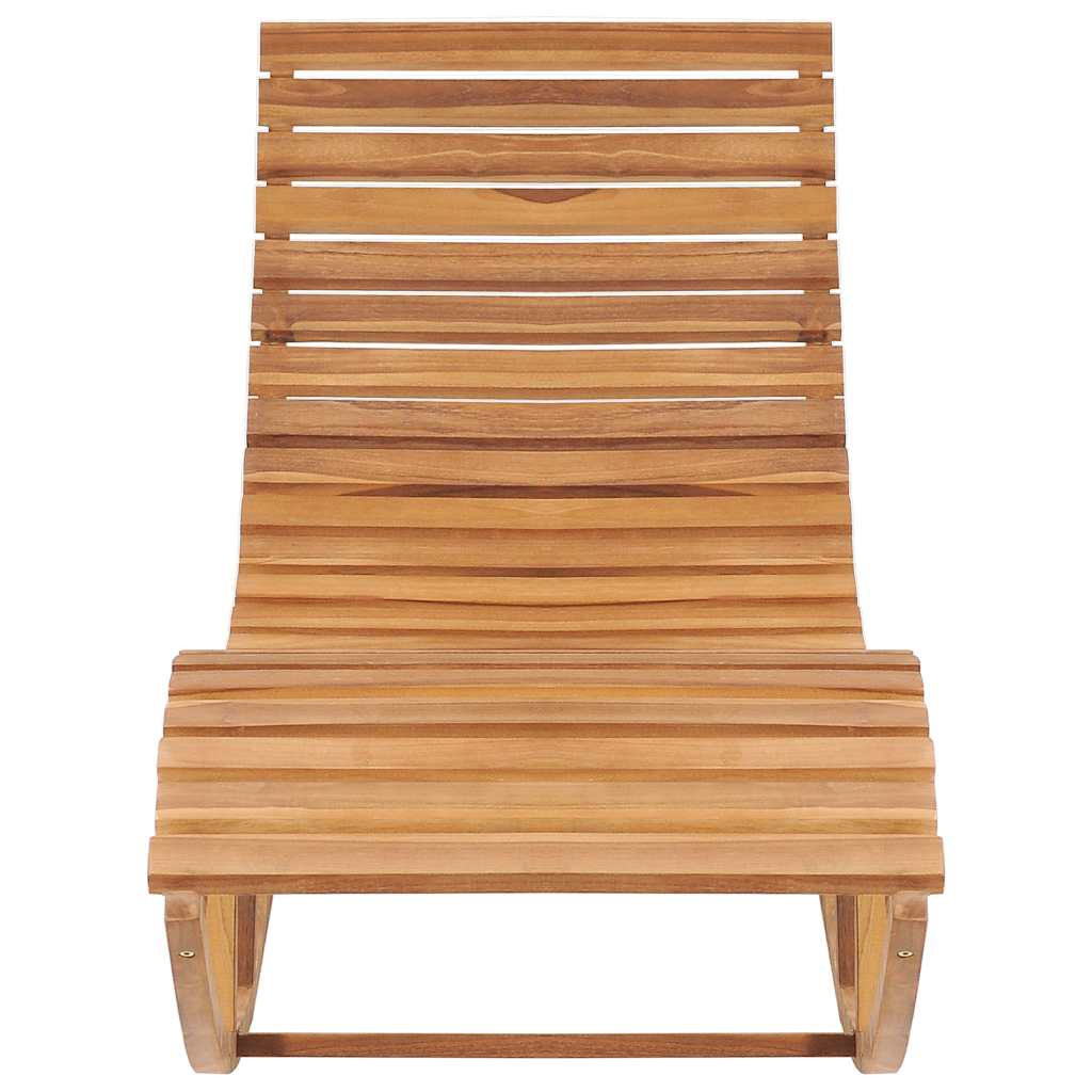 Rocking Sun Lounger With Cushion Solid Teak Wood