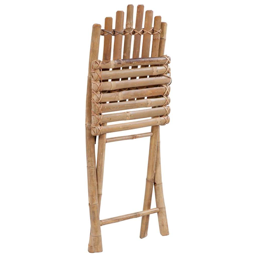 5 Piece Folding Outdoor Dining Set With Cushions Bamboo