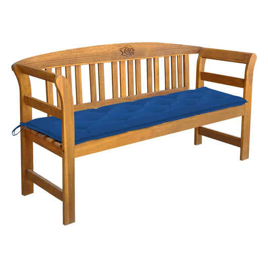 Garden Bench With Cushion Solid Acacia Wood