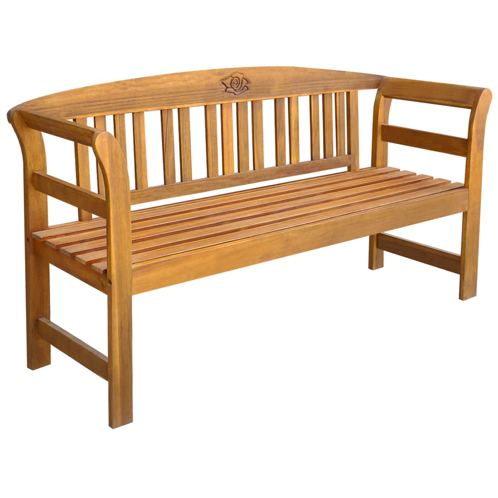 Garden Bench With Cushion Solid Acacia Wood