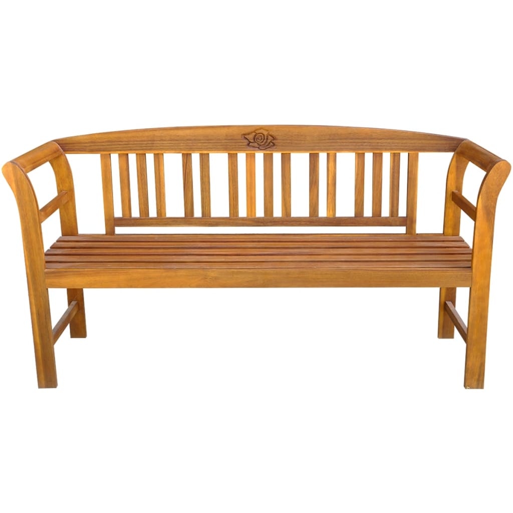 Garden Bench With Cushion Solid Acacia Wood