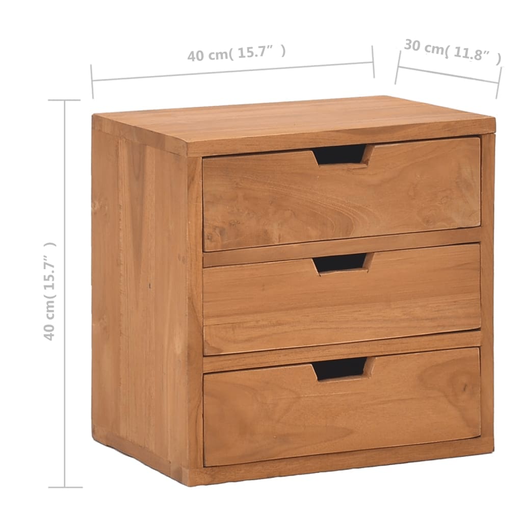 Bedside Cabinet 40X30X40 Cm Solid Teak Wood