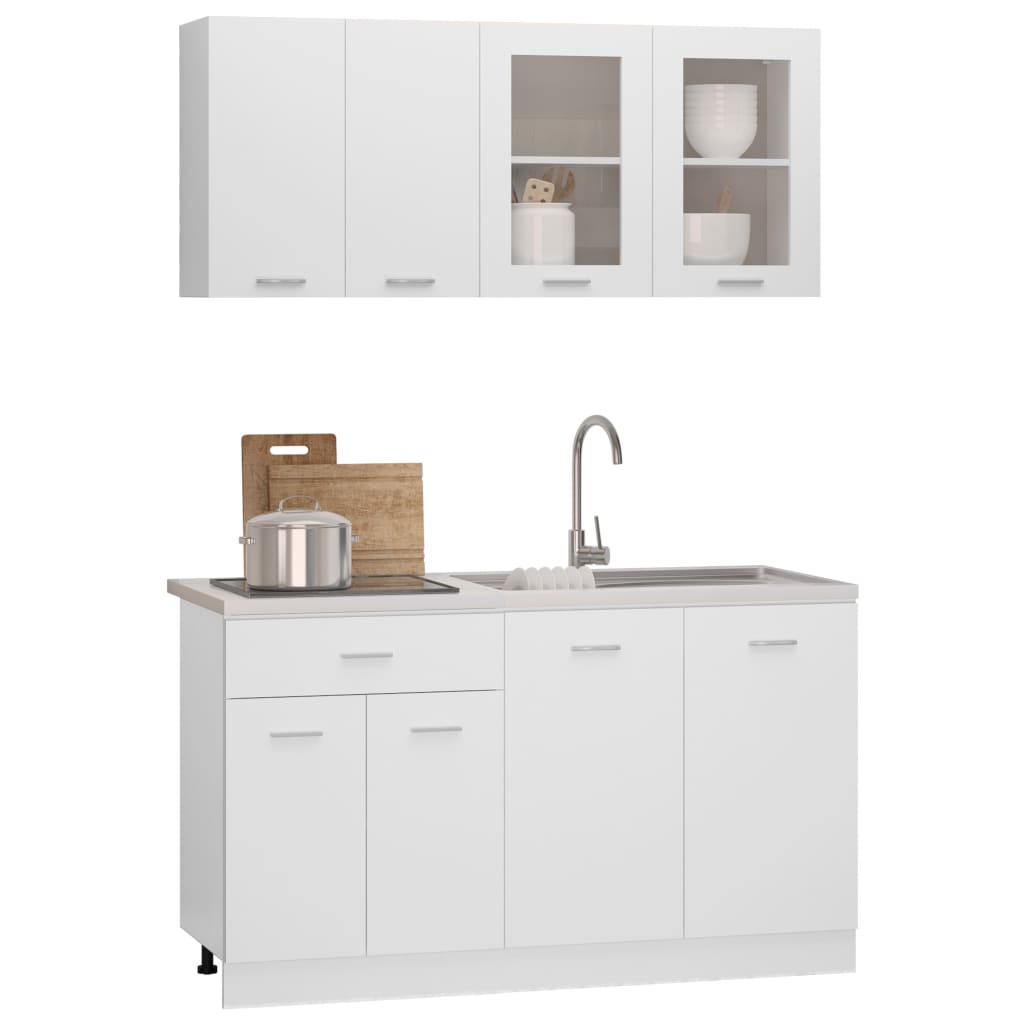4 Piece Kitchen Cabinet Set Lyon Engineered Wood