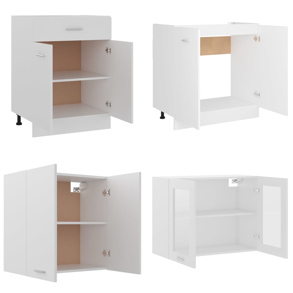 4 Piece Kitchen Cabinet Set Lyon Engineered Wood