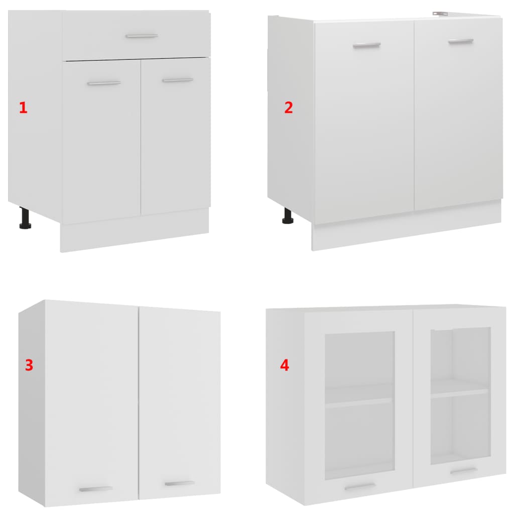 4 Piece Kitchen Cabinet Set Lyon Engineered Wood