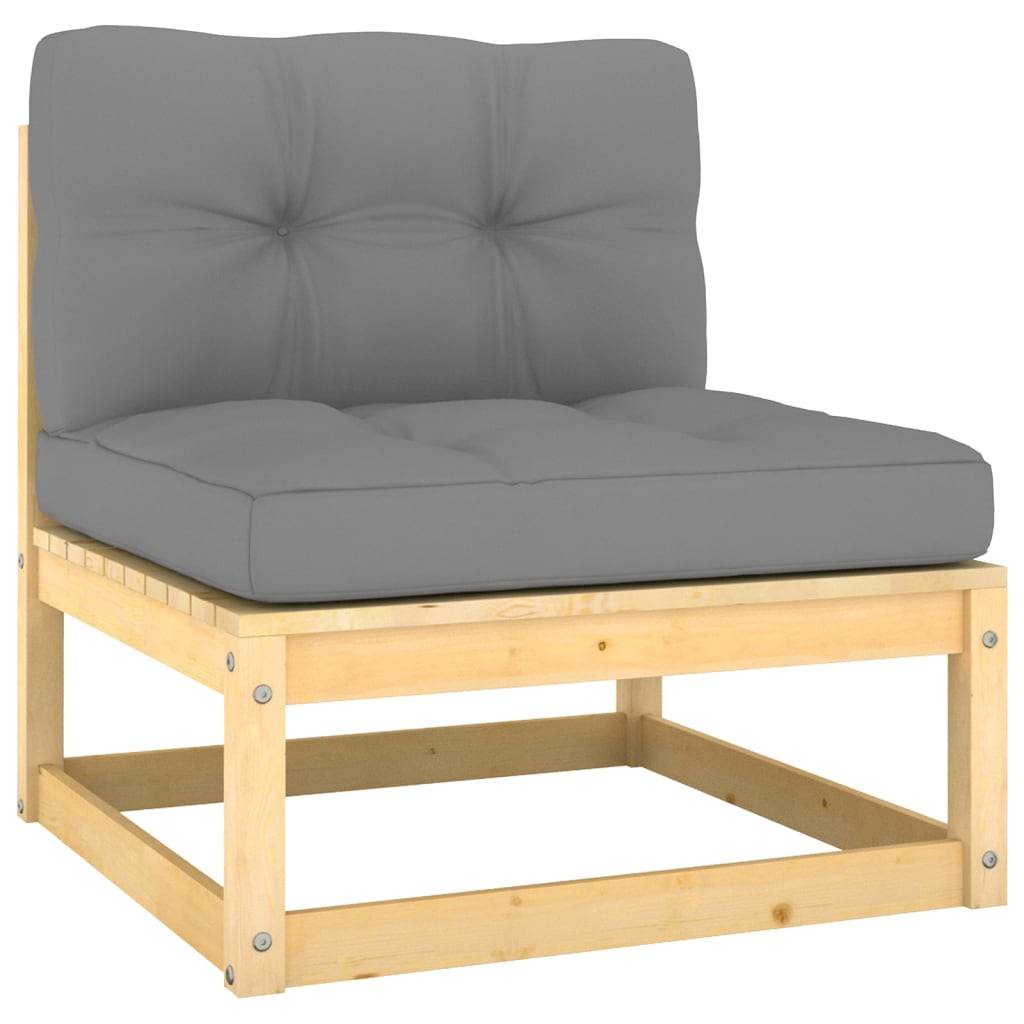 3 Piece Garden Lounge Set With Cushions Solid Pinewood