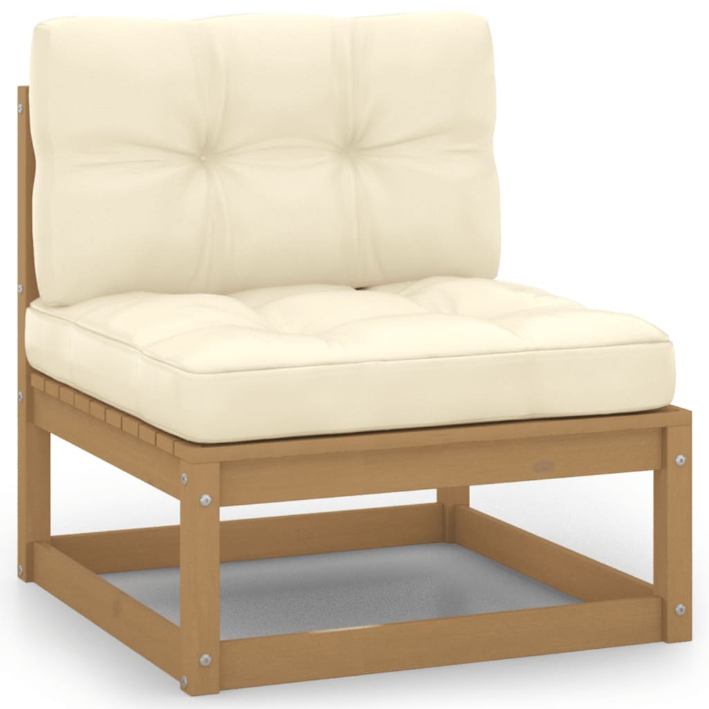 3 Piece Garden Lounge Set With Cushions Solid Pinewood