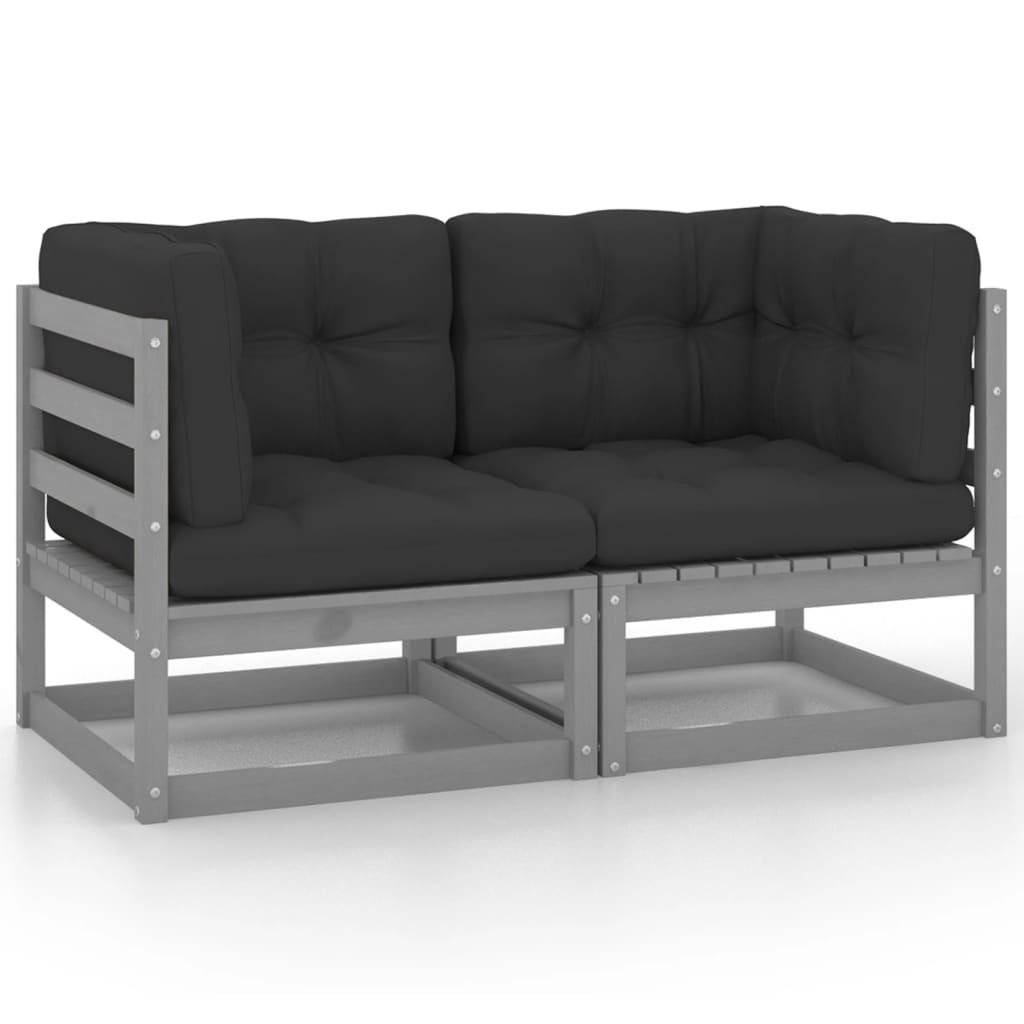 3 Piece Garden Lounge Set With Cushions Solid Pinewood