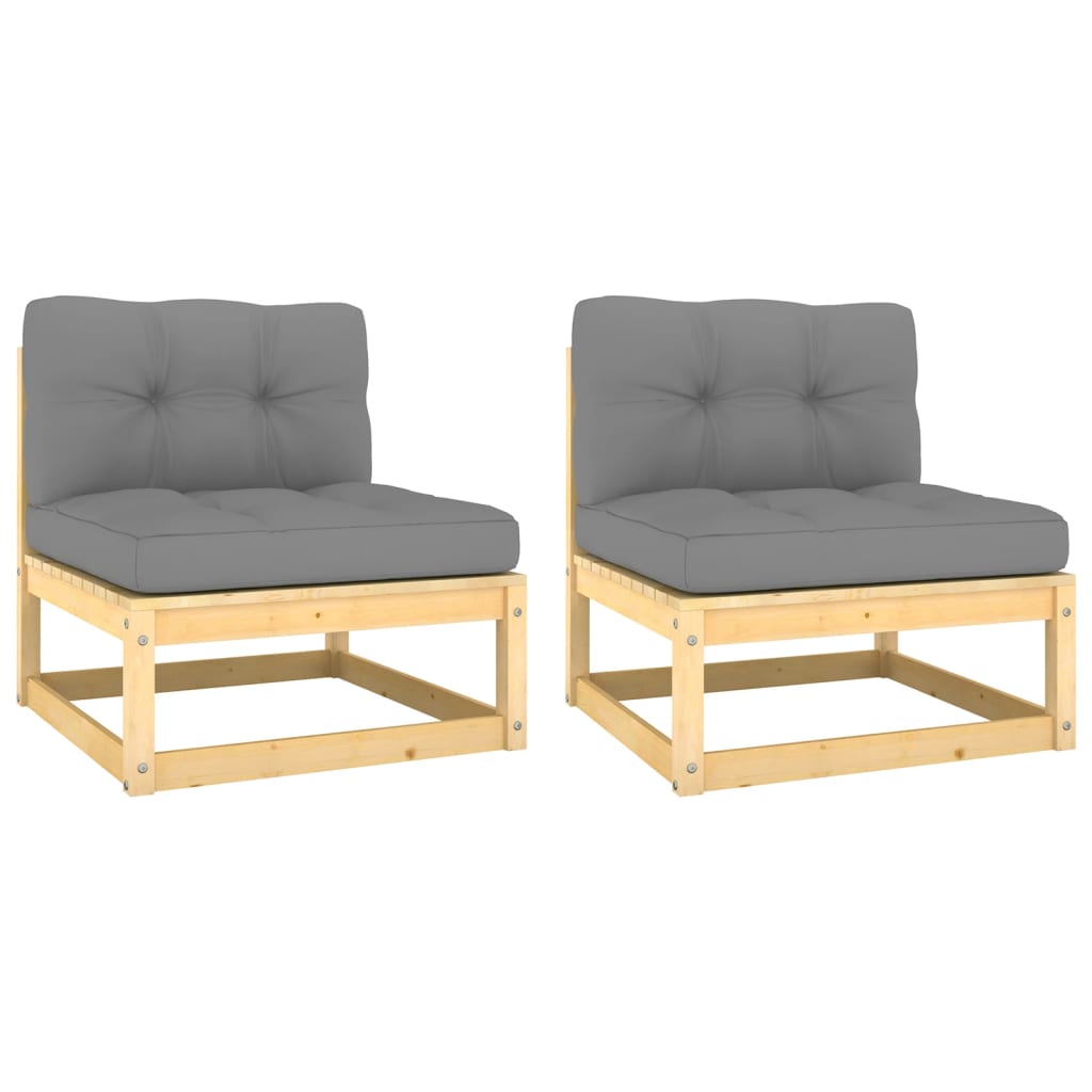 3 Piece Garden Lounge Set With Cushions Solid Pinewood