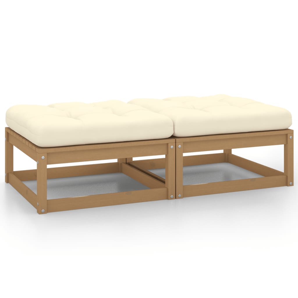 3 Piece Garden Lounge Set With Cushions Solid Pinewood