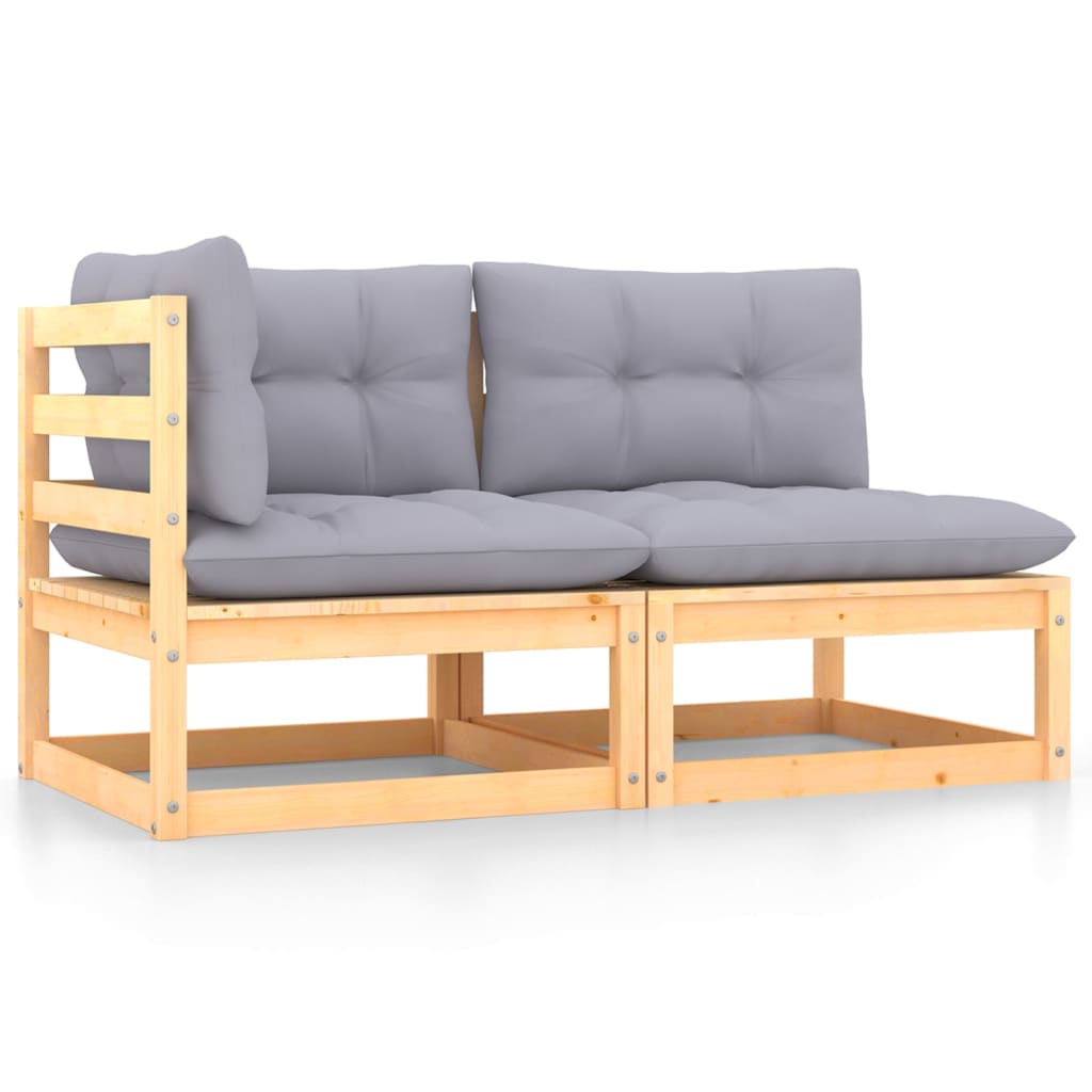 3 Piece Garden Lounge Set With Cushions Solid Pinewood