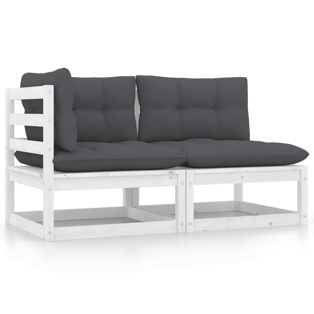 3 Piece Garden Lounge Set With Cushions Solid Pinewood