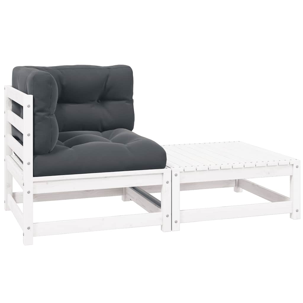 3 Piece Garden Lounge Set With Cushions Solid Pinewood