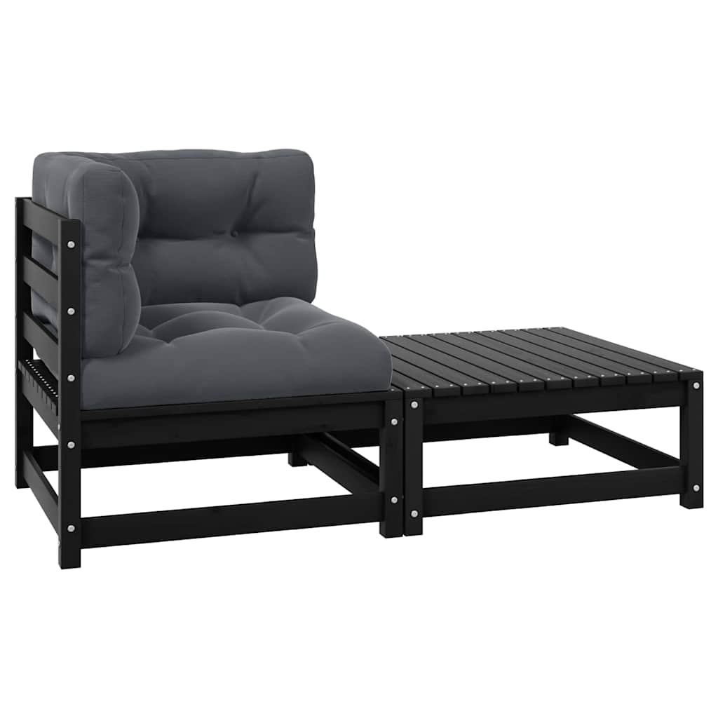 3 Piece Garden Lounge Set With Cushions Solid Pinewood