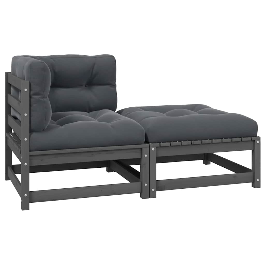 3 Piece Garden Lounge Set With Cushions Solid Pinewood