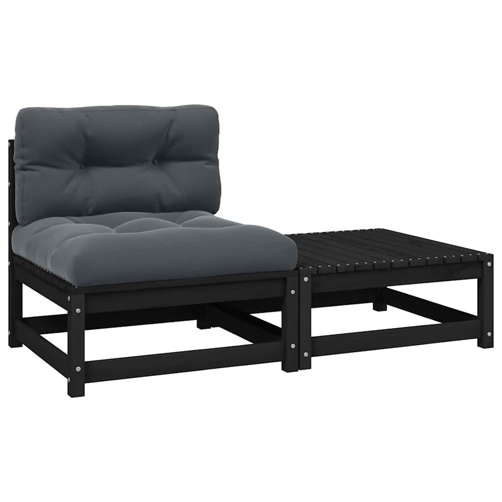 3 Piece Garden Lounge Set With Cushions Solid Pinewood