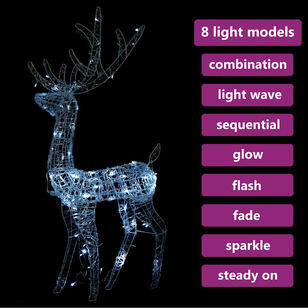 Acrylic Reindeer Christmas Decoration 140 Leds 120 Cm
