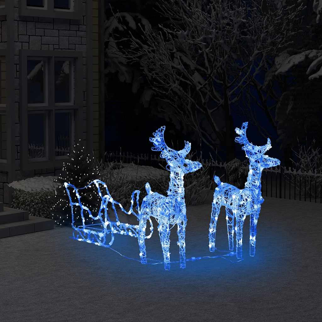 Reindeers & Sleigh Christmas Decoration 280X28X55 Cm Acrylic