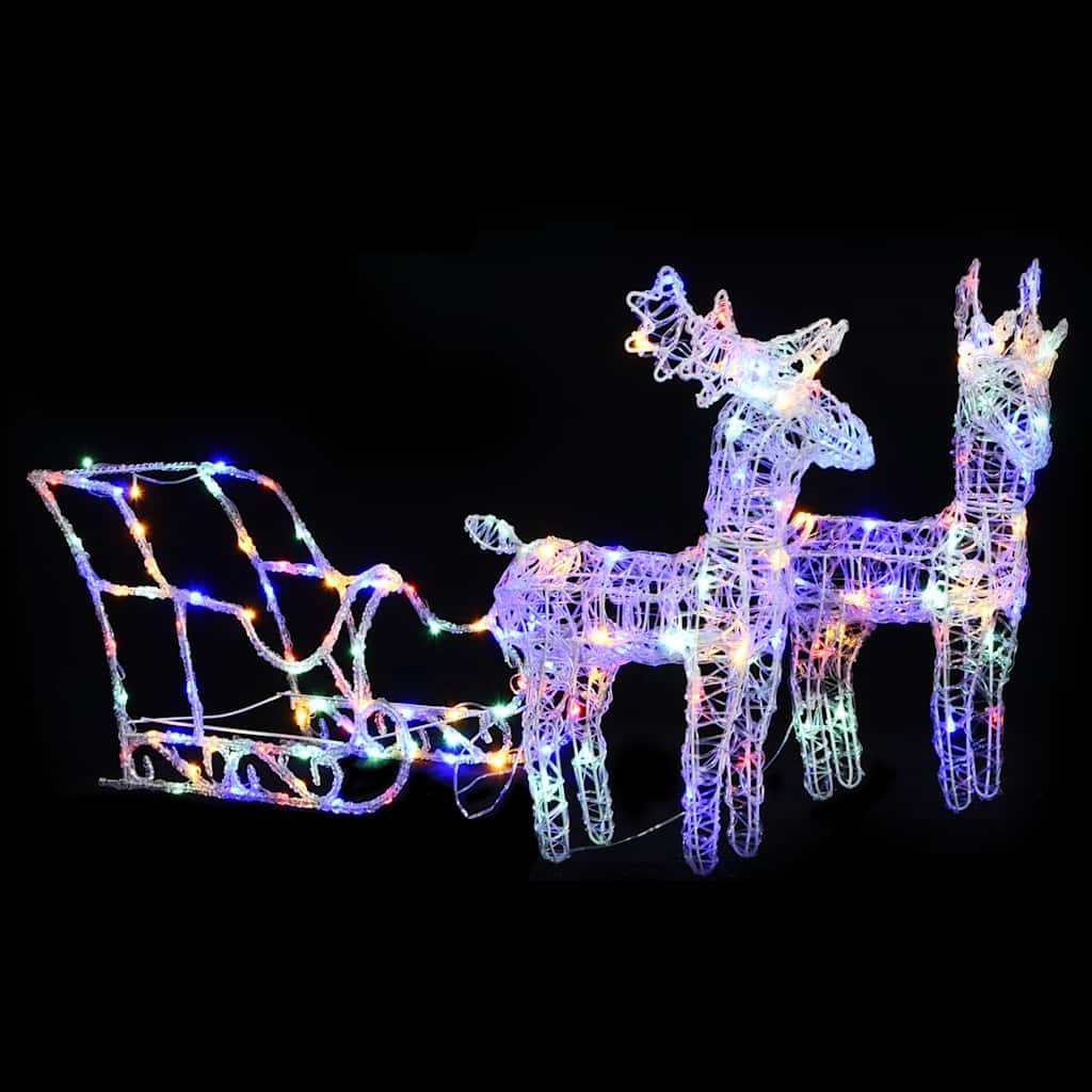 Reindeers & Sleigh Christmas Decoration 280X28X55 Cm Acrylic