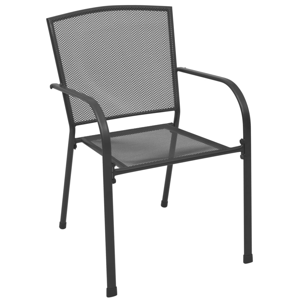 5 Piece Garden Dining Set Steel Anthracite
