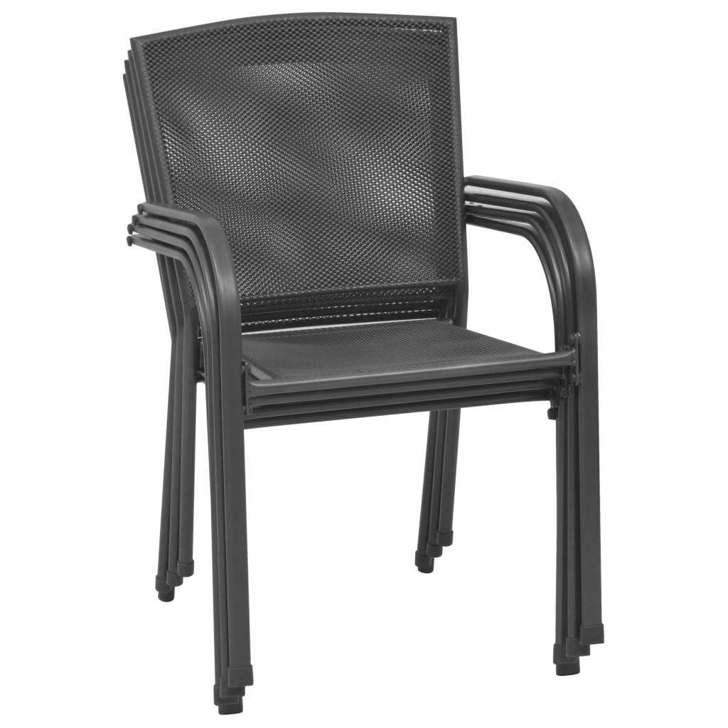 5 Piece Garden Dining Set Steel Anthracite