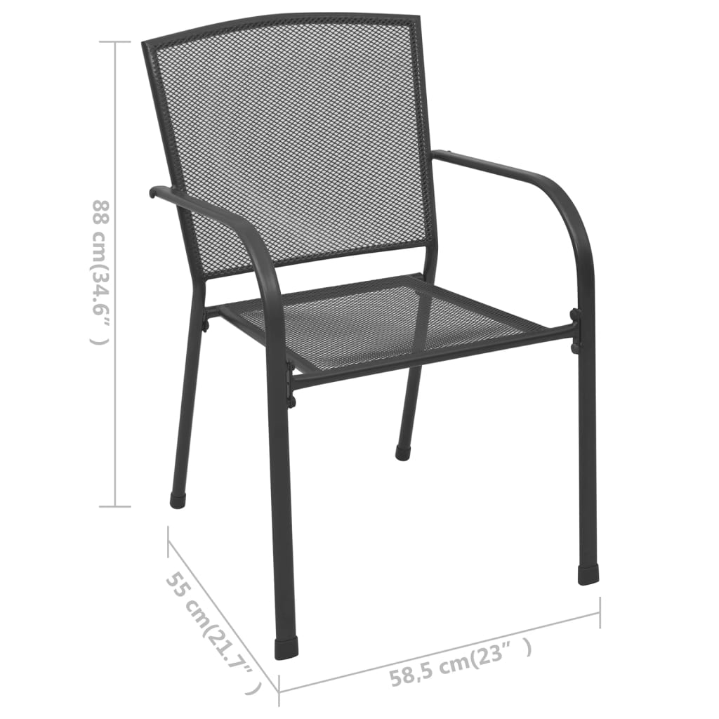 5 Piece Garden Dining Set Steel Anthracite