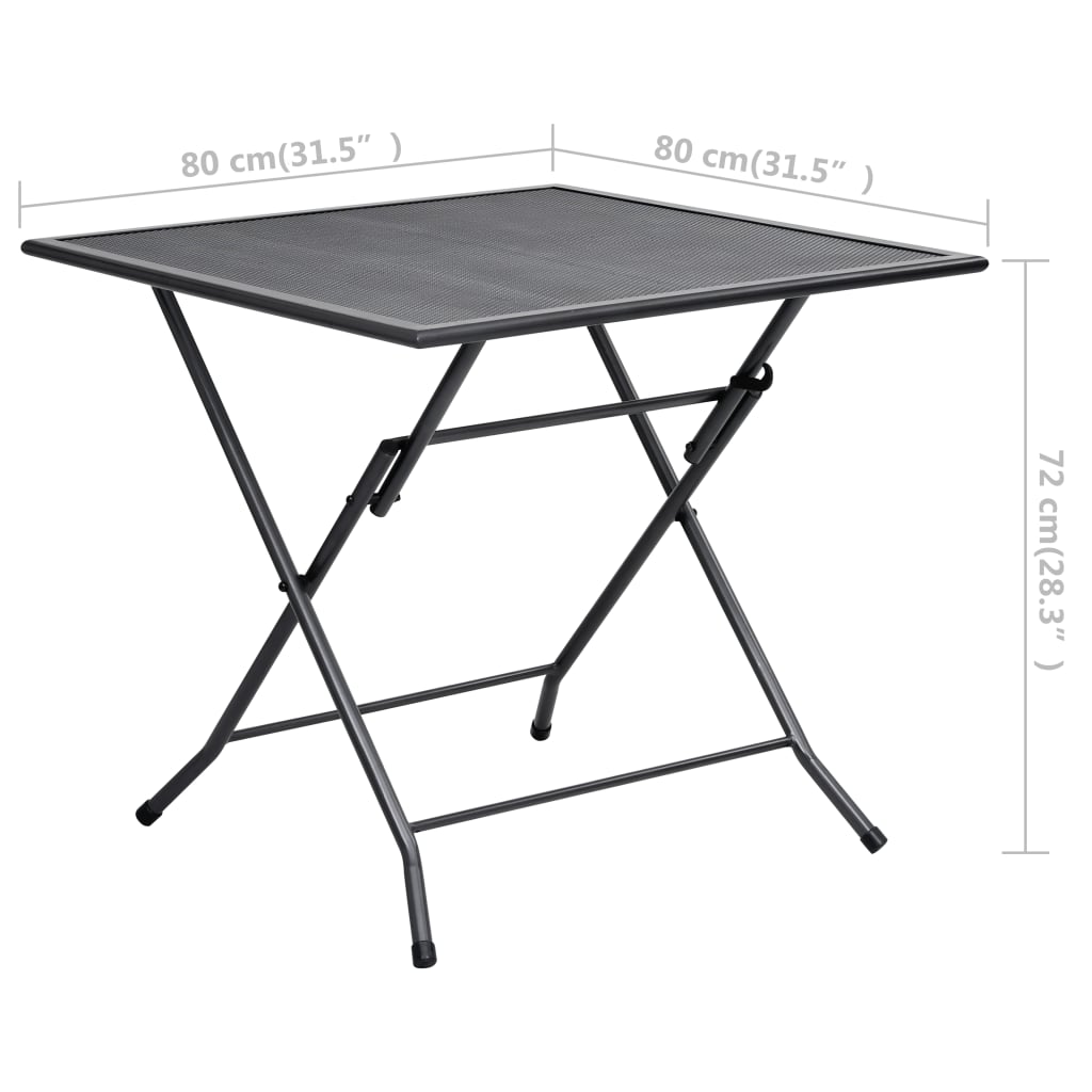 5 Piece Garden Dining Set Steel Anthracite