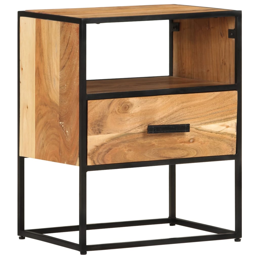 Bed Cabinet 40X30X50 Cm Solid Acacia Wood