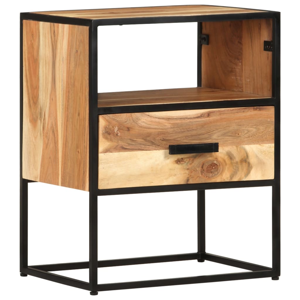 Bed Cabinet 40X30X50 Cm Solid Acacia Wood